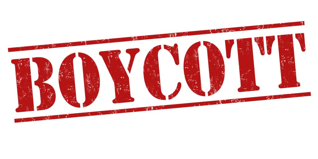 كلمة BOYCOTT التي ترمز للمقاطعة